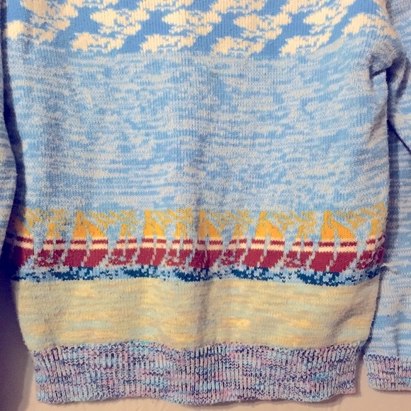 JCPENNEY 100% acrylic sweater Taiwan Rep of China vintage sized large water sail - Picture 3 of 8